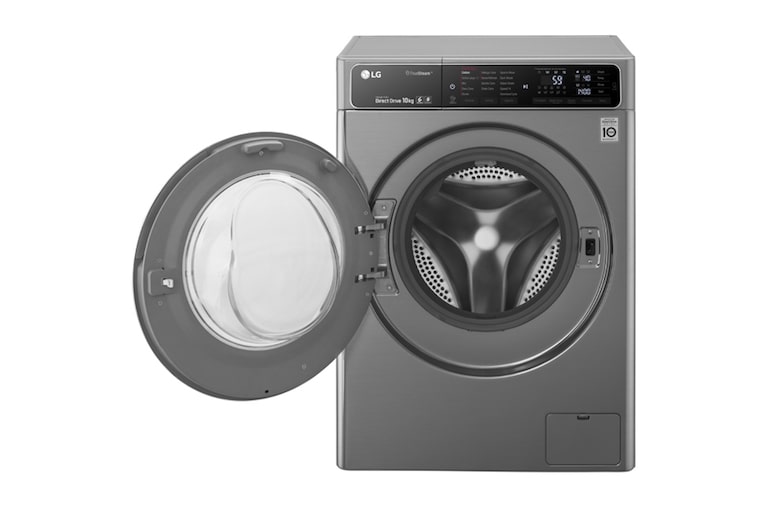 LG غسالة إل جي TurboWash لون فضي فولاذي سعة 10 كجم, FH4U1JBSK6, thumbnail 5